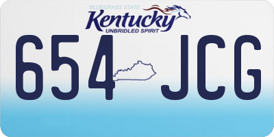 KY license plate 654JCG