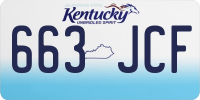 KY license plate 663JCF