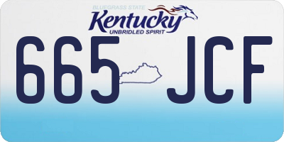 KY license plate 665JCF