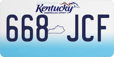 KY license plate 668JCF