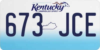 KY license plate 673JCE