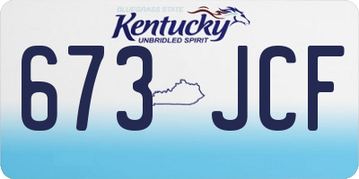 KY license plate 673JCF