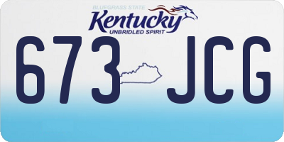 KY license plate 673JCG
