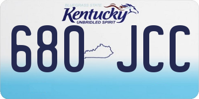 KY license plate 680JCC