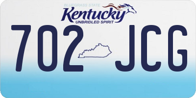 KY license plate 702JCG