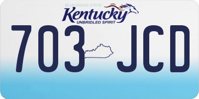 KY license plate 703JCD