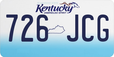 KY license plate 726JCG