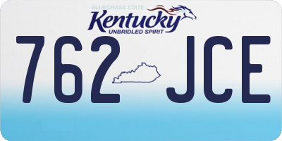 KY license plate 762JCE