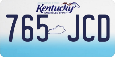 KY license plate 765JCD