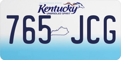 KY license plate 765JCG
