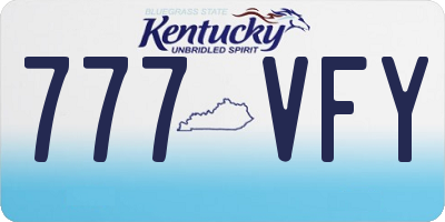 KY license plate 777VFY