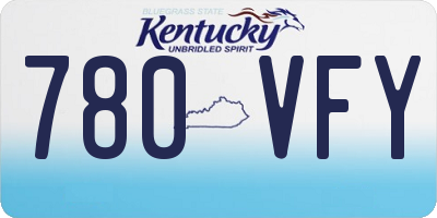 KY license plate 780VFY