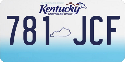 KY license plate 781JCF