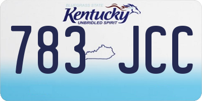 KY license plate 783JCC