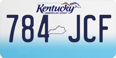 KY license plate 784JCF