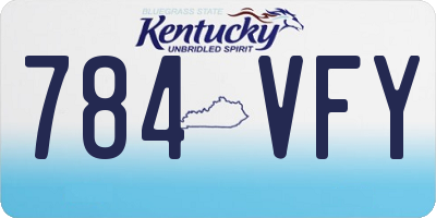 KY license plate 784VFY