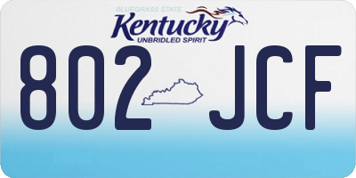 KY license plate 802JCF