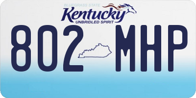 KY license plate 802MHP
