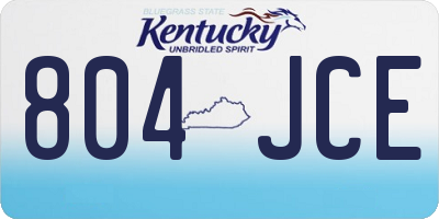 KY license plate 804JCE