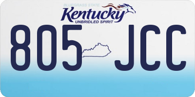 KY license plate 805JCC