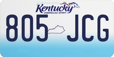 KY license plate 805JCG