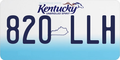 KY license plate 820LLH