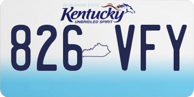 KY license plate 826VFY