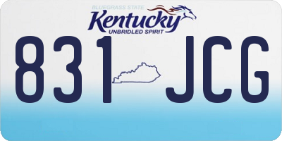 KY license plate 831JCG