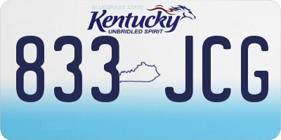 KY license plate 833JCG