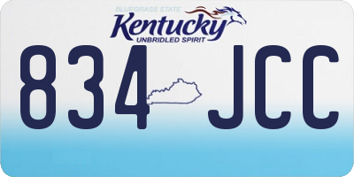 KY license plate 834JCC
