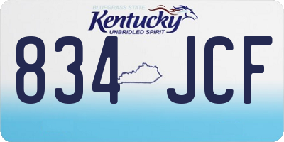 KY license plate 834JCF
