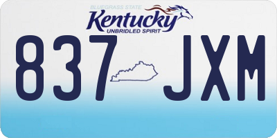 KY license plate 837JXM