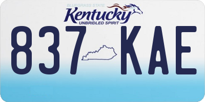 KY license plate 837KAE