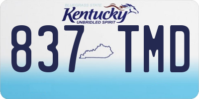 KY license plate 837TMD