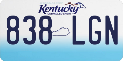 KY license plate 838LGN