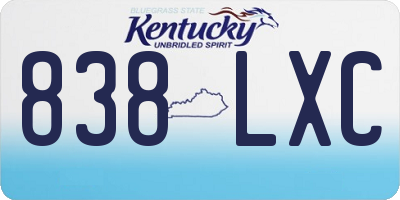 KY license plate 838LXC