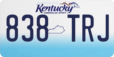 KY license plate 838TRJ