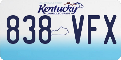 KY license plate 838VFX