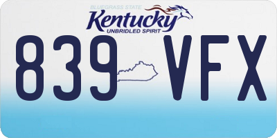 KY license plate 839VFX