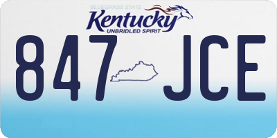 KY license plate 847JCE