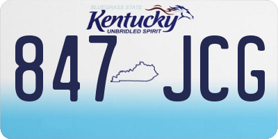 KY license plate 847JCG