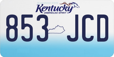 KY license plate 853JCD