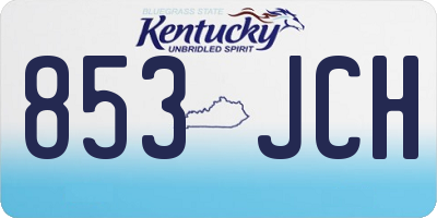 KY license plate 853JCH