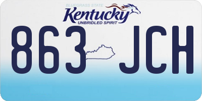 KY license plate 863JCH