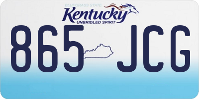 KY license plate 865JCG