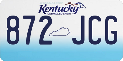 KY license plate 872JCG