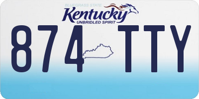 KY license plate 874TTY