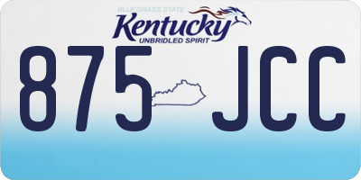 KY license plate 875JCC