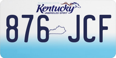 KY license plate 876JCF
