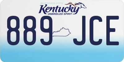 KY license plate 889JCE